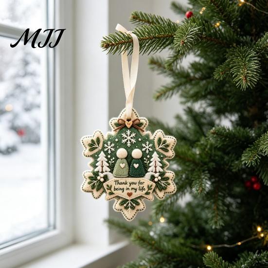 Holiday Party Decorations Christmas Tree Felt Pendant, Handmade Fabric Hanging Ornament for Decor Decoration, Seasonal Home Decoration Living