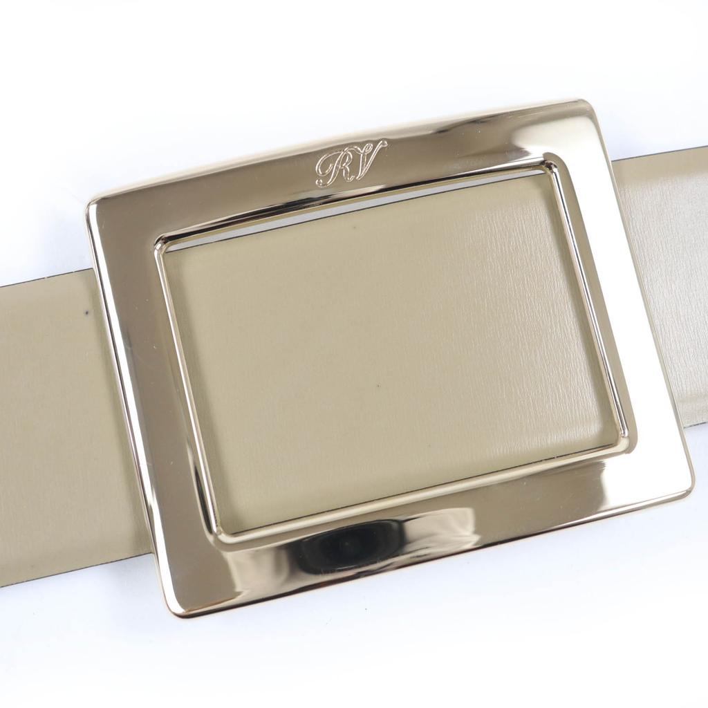 Excellent ROGER VIVIER belt logo buckle leather beige leather Women Used