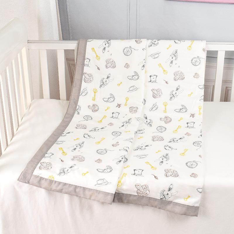 Digital Print Bamboo Cotton Baby Blanket - Four-Layer Gauze Anti-Kick Quilt for Newborns