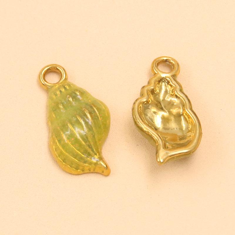 Ocean-Themed Stainless Steel Seashell Conch Pendant Jewelry Accessories