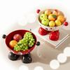 Cartoon Snack Fruit Plate High Foot Design Drain Basket Dust-proof Tea Table Plate  Dining Table