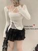 Spicy Girl Halter Lace Patchwork T-shirt: Sexy Autumn/Winter Women's Base Layer