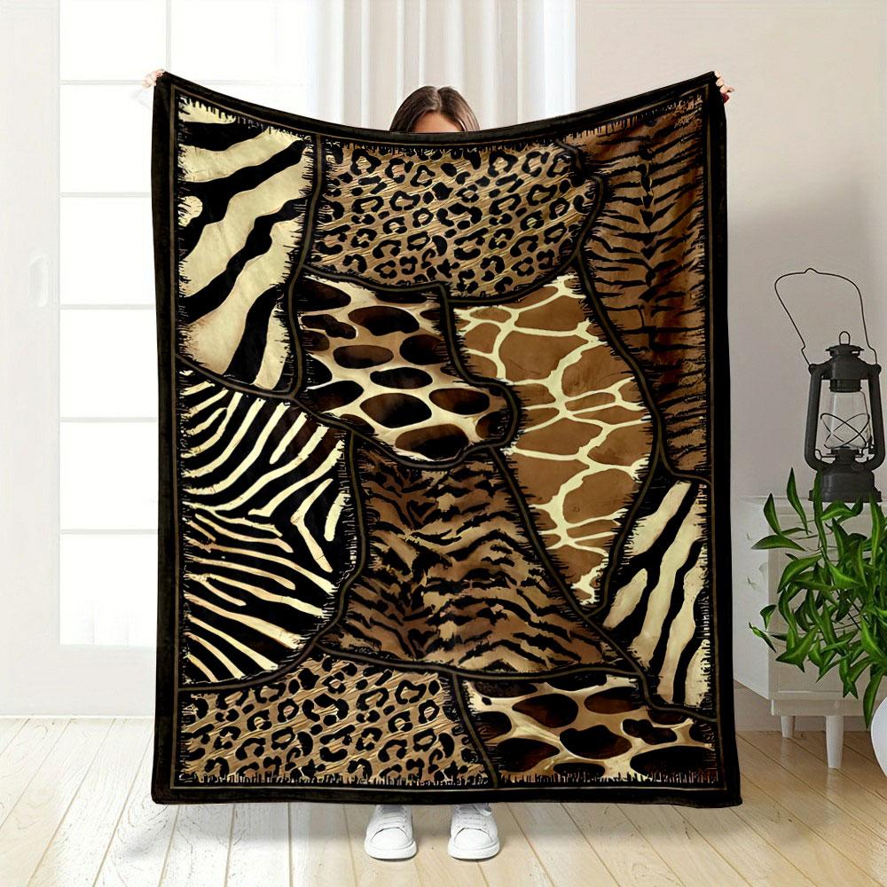 Coperta con Stampa Animalier Safari Coperta per Camera da Letto Coperta per Divano del Salotto Coperta Morbida per Pausa Pranzo Regalo per Festival di un Amico