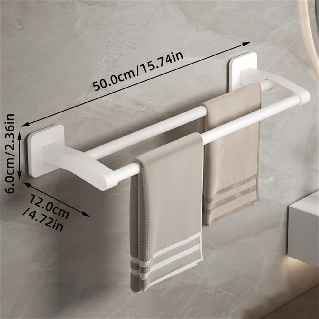 Wall Mounted Towel Rack Bathroom Storage Rack No Drilling Bathroom Horizontal Bar Towel Rack Kitchen Bathroom Accessories