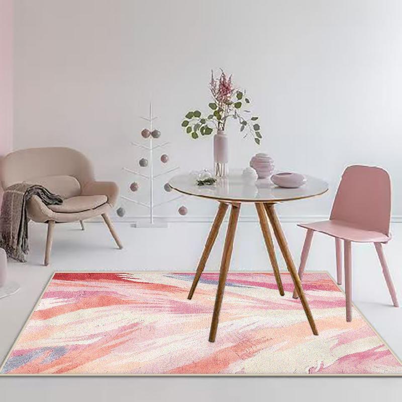 Розовые Абстрактные Современные Ковры Гостиная Детская Спальня Ковер Легкая Чистка Прикроватные Коврики Короткий Плюш Большой Ковер На Пол Гостиная 60x90cm