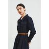 Women's A-line Denim Long Sleeve Mini Dress