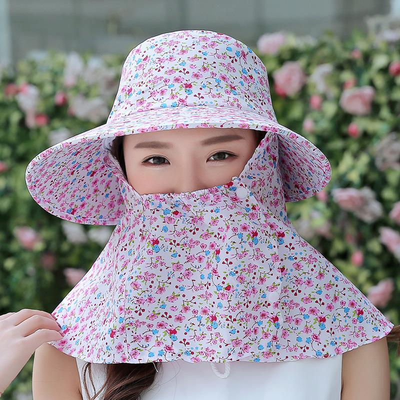 Women'S Sun Protection Visor Uv Protection Outdoor Work Hat Windproof Cycling Hat Tea Picking Hat