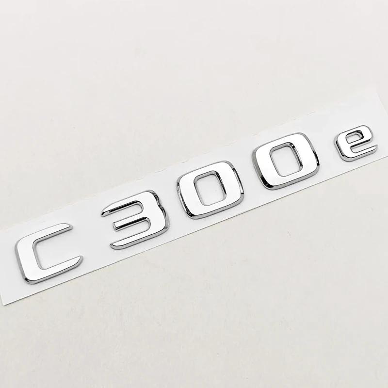 Chrome Black Car Styling Logo C300de Badge Rear Trunk Emblem Sticker Decals For Mercedes Benz C300e C300de W206 Accessories RL1