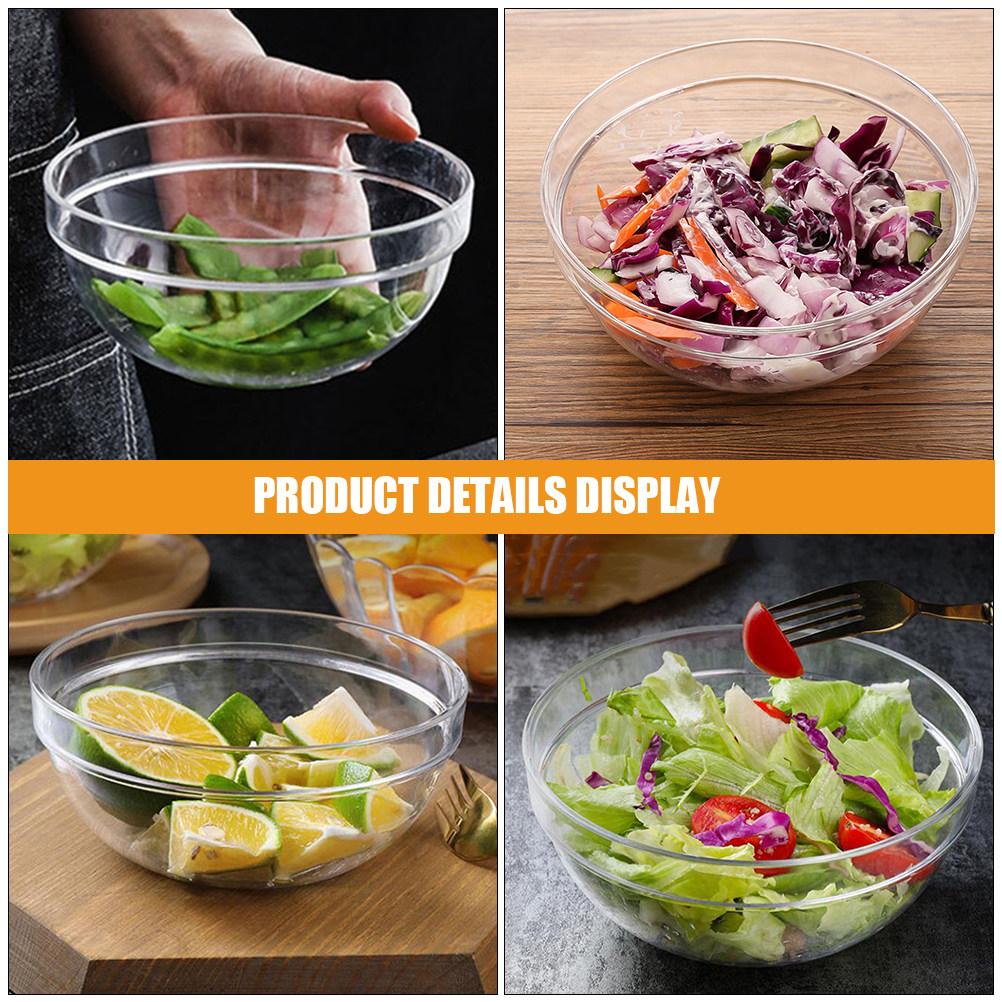 Reusable Clear Salad Bowl High Quality Pc Material Easy Clean Impermeable Stable Design Serving Bowl for Household Kitchen