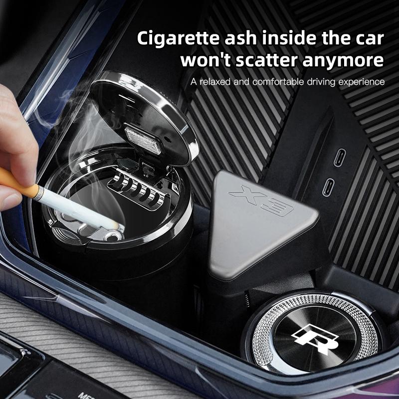 2026 Hot For VW VOLKSWAGEN Portable Car LED Ashtray Ceramic Liner Auto Iinterior Accessories For Volkswagen R Passat Polo ID.3 A
