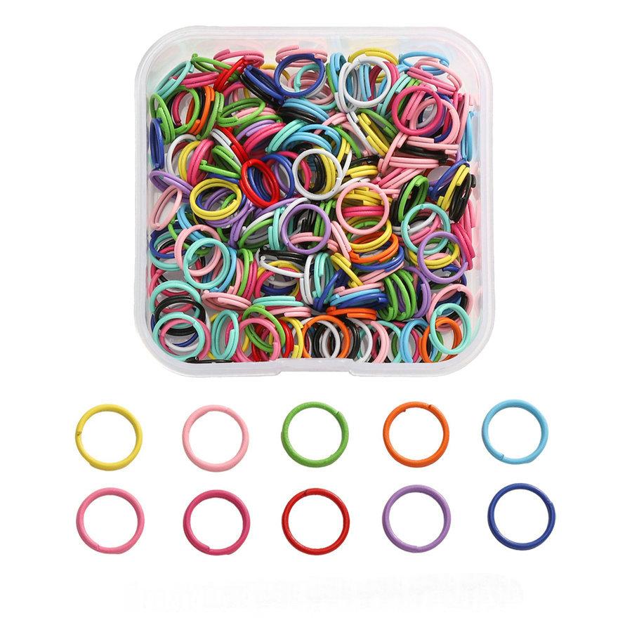 Colored DIY Jewelry Accessories Set Bead Keychain Open Jump Rings Lobster Clasp Hooks Small Screw Eye Pins for Jewelry Making
