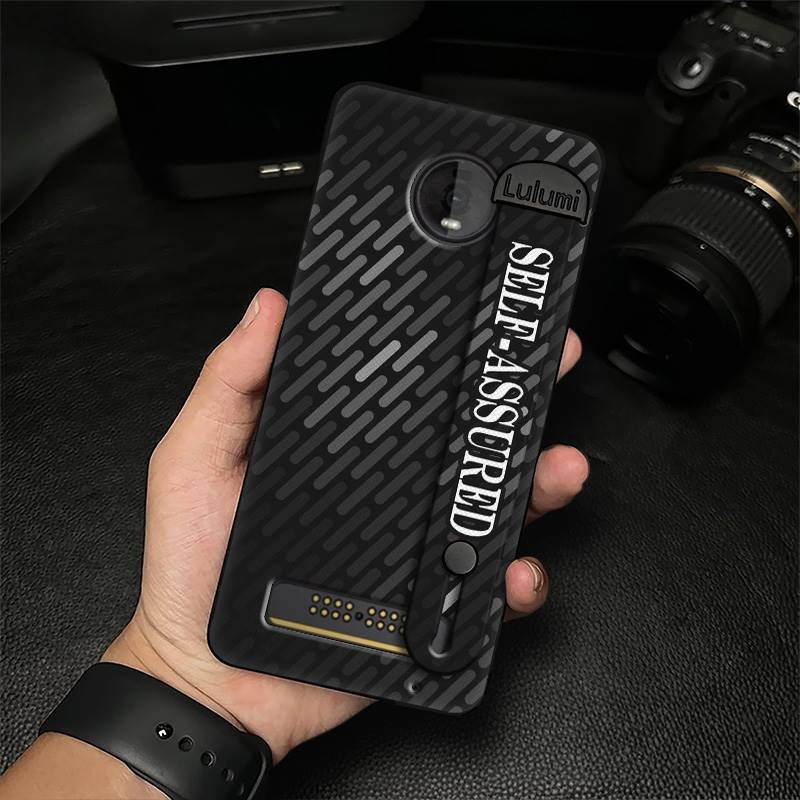 Simple Wrist Strap Phone Case For MOTO Z4 Play Fashion Design Back Cover Plain Color Personality Dirt-resistant Commerce