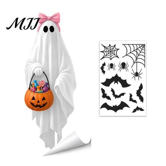 Seasonal Party Accessories Halloween Ghost Glass Sticker, Cartoon Static Window Cling for Decorative Film Parties, Waterproof Decoration