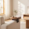 Sofa Armrest Tray Round Arm Movable Couch Table for Living Room, Small Apartment,