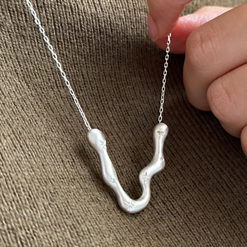 

warmrecord Silver925 Milky Way matte long Necklace_N049 Silver 60cm