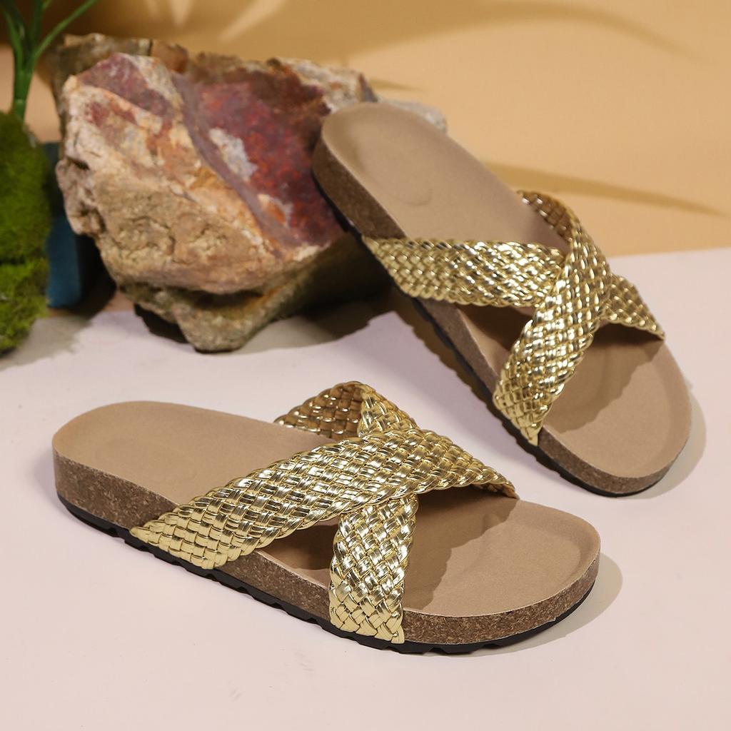 Fashion 2025 Women's Fashion Trend Linen Belt with Anti Slip and Wear-resistant Soft Bottom and Flat Bottom Slippers Lightweight