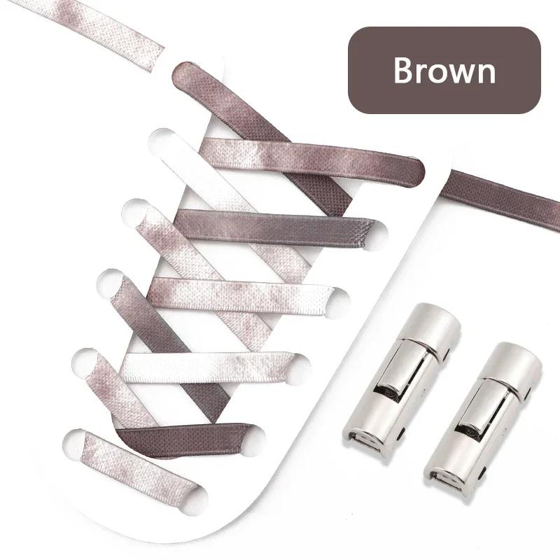 No Tie Shoelaces For Sneakers Elastic Shoe Laces Rainbow Precision Organization Metal Buckle Lock Lazy Shoelace Flat 17 Colors