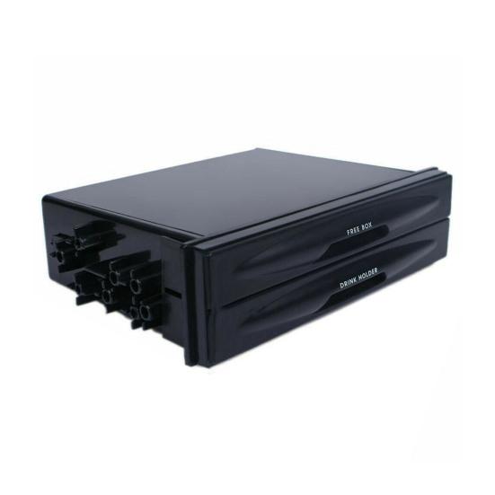 

Car Radio Box Multipurpose Double Layers Compact Universal Double Single Din Radio Pocket Kit for Vehicle чорний