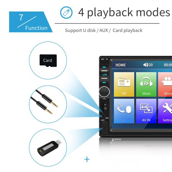 Intelligent Car Radio 7-Inch Display Player Lossless