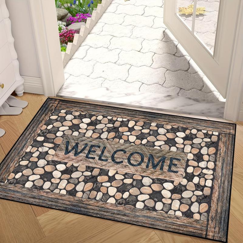 2025 Non-slip Indoor/Outdoor Doormat - Wood Stone Pattern