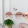 New Fashion Kids Sunglasses Boys Girls Vintage Polygon Colored Glasses Children Cute Kids Black Irregular Sunglasses UV400