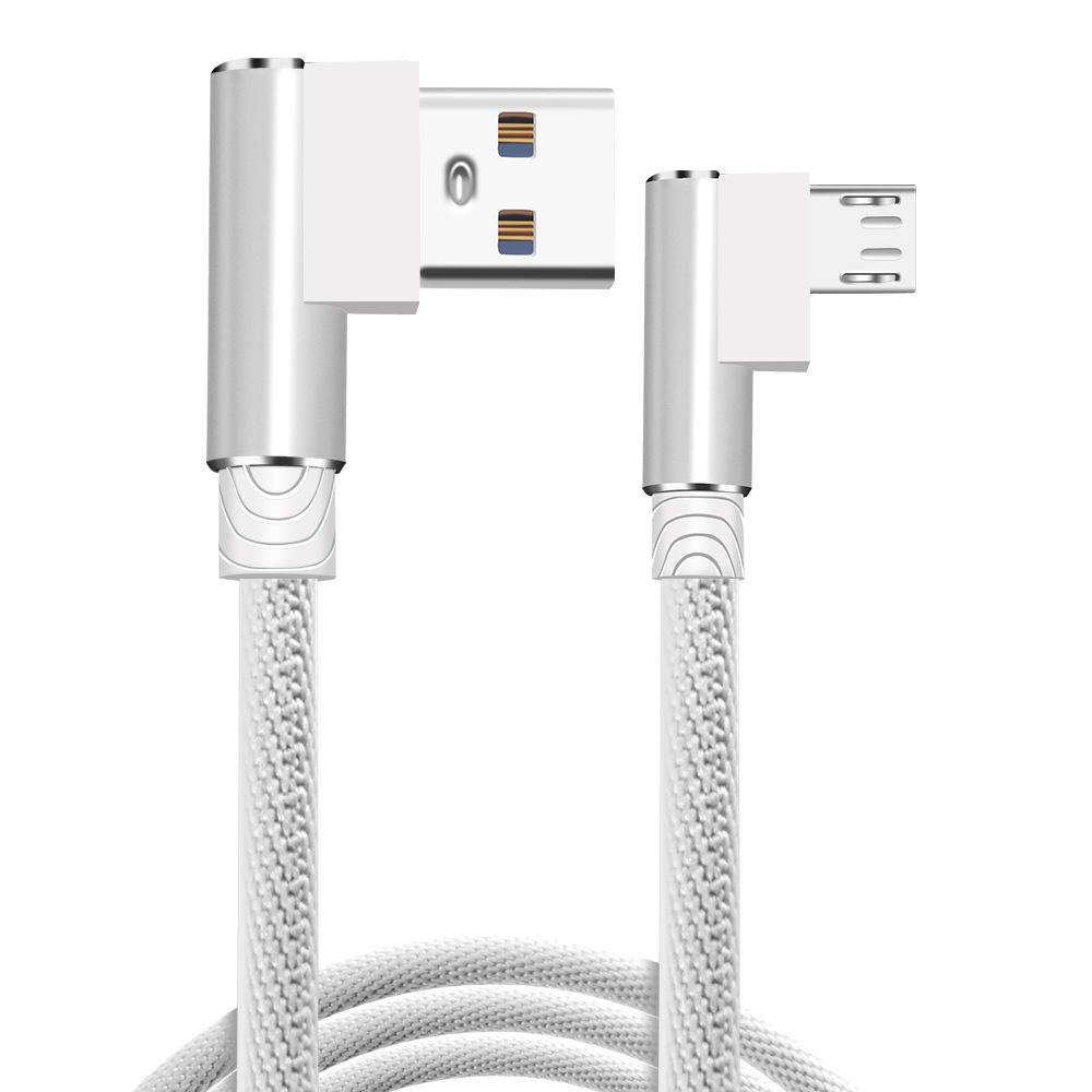 90° Dual-Elbow Fast Charging Cable for Mobile Gaming - Compatible with Apple, Type-C, and Android Devices