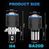 1Pc H4 LED Motorcycle Headlight Bulb 15000Lm BA20D H6 Hi Lo Beam Moto Light 3570 CSP Lens Dual Color White Yellow Scooter Fog Lamp 12V