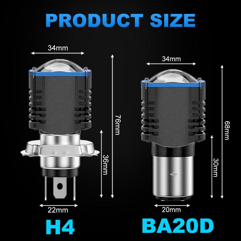 1Pc H4 LED Motorcycle Headlight Bulb 15000Lm BA20D H6 Hi Lo Beam Moto Light 3570 CSP Lens Dual Color White Yellow Scooter Fog Lamp 12V