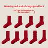 Ladies Autumn and Winter Cotton New Year Benming Year Tube Red Socks