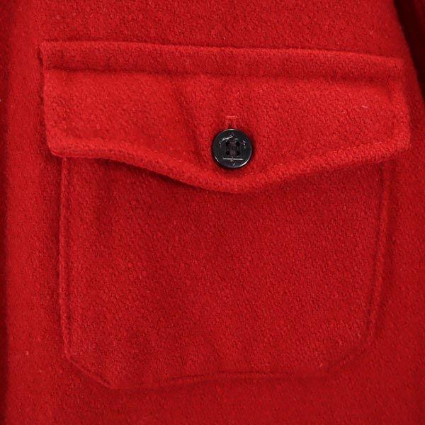 Melton 70er Vintage Oberbekleidung Made in USA Hemdjacke M Rot Herren Gebraucht