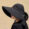 Sunscreen Hat Women's Summer UV Protection Outdoor Riding Empty Top Hat Big Brim Cover Full Face Neck Shade Bucket Hat