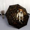 Dog Forest Emblem pattern umbrella, portable and foldable design, 8 ribs, a casual accessory for Halloween, Christmas, and birthday gifts.