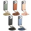 Crossbody Wallet Case mit Fasermuster für iPhone 17 Pro Max 16 Plus 15 14 13 12 16E Lange Lanyard Tasche Schultergurt Rückabdeckung