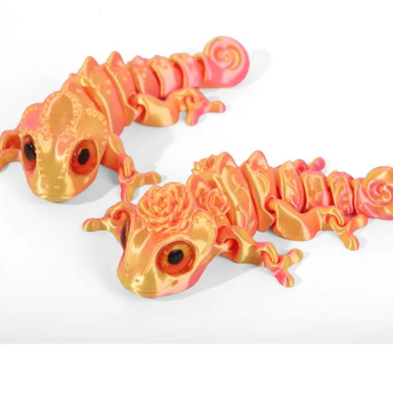 3D Printing Chameleon Figures Multi-joint Movable Simulation Eyes for Home Accessories Kids Toys Gift Living Room Decoration