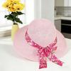 Summer Sun Protection Visor Women's Big-brimmed Straw Hat Streamer Printed Bucket Hat Fashionable Versatile Travel Sun Hat