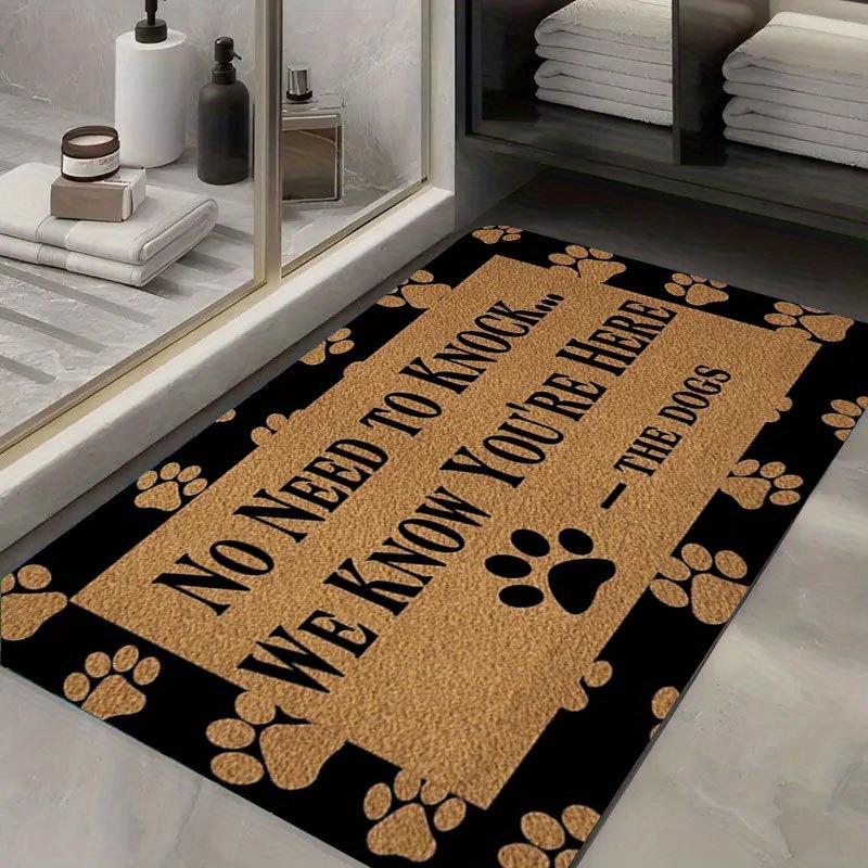 Paw Print No Need To Knock Non-Slip Floor Mat Absorbent Washable Decorative Area Rug for Entrance Outdoor Bathroom Camping
