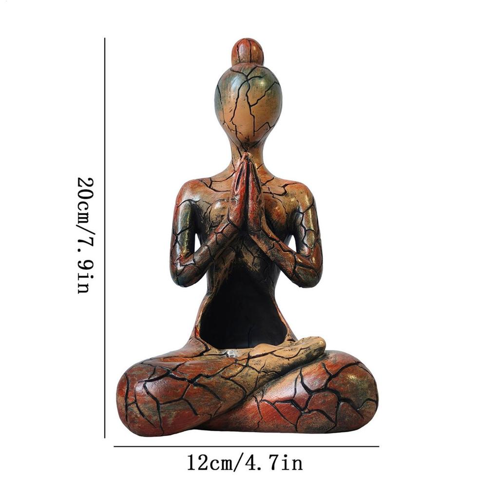 Meditation Statue Meditation Zen Candle Holder Resin Yoga Sculpture Tabletop Ornament For Spiritual Seeker Mindfulness