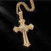 European and American Hip-hop Style Copper Inlaid Zircon Cross Pendant Full of Diamonds Men's Street Fashion Necklace Accessories