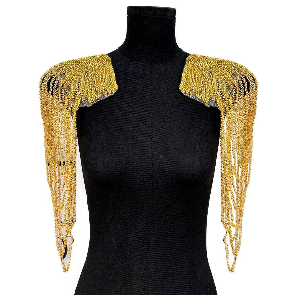 2Pcs DIY Sewing Patch Sequin Shoulder Ornaments Shoulder Applique  Fashion Accessories