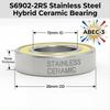 6902-2RS Stainless Steel Ceramic Hybrid Radial Bearing, 15x28x7mm Bicycle Hub Front Rear Hubs Wheel Bearing (1PC)