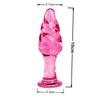 Pink Ribbed Glass Butt Plug Masturbation Sex Toy Explore Ass Play Women Man Gspot Stimulate Orgasmic Lesbian Backdoor Game