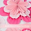New Pink Paper Fan Flower Wall Hanging Paper Flowers Rose Red Floral Garlands Backdrops Decoration Wedding