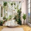 1pc Shower Curtain - Indoor Garden with Hanging Plants and Staircase Design for a Natural Bathroom Waterproof