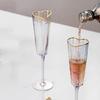 1Pair Love Heart Glass Goblet with Gold Edges Practical Champagne Drinking Flute Cups Elegant Gold Rimmed Glasswares