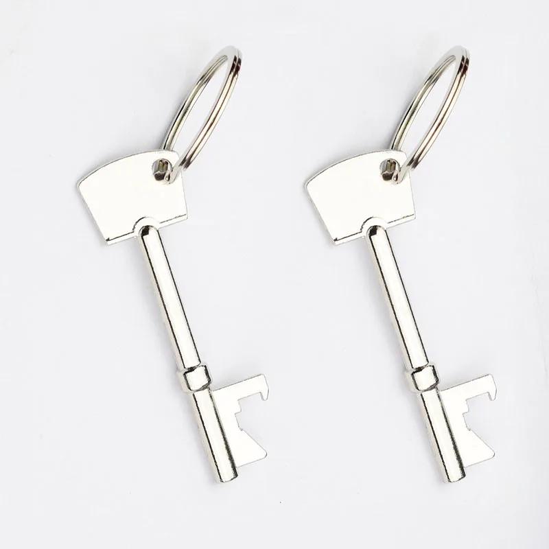 Key Portable Bottle Opener Beer Bottle Can Opener Hangings Ring Keychain Kitchen Tool Simulated Metal Key Keychain Bottle Opener