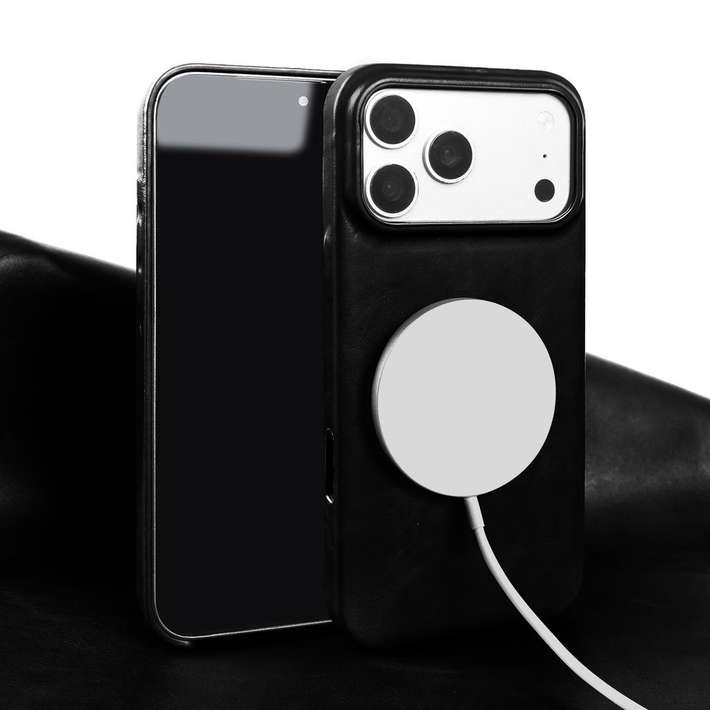 Magnetic Genuine Leather Case For Iphone 15 16 17 Pro Max Phone Case For Magsafe Wireless Charging Back Cover 15Pro 17Pro Max