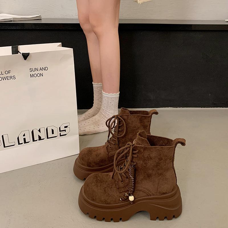 Versatile British style retro big head locomotive short boots women's 2025 new spring and autumn versatile small casual Martin boots