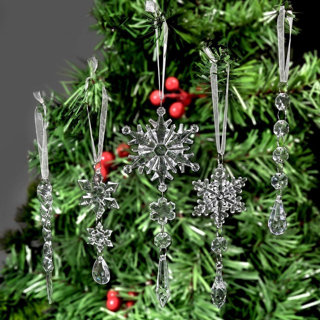 Christmas Wedding Crystal Snowflake Chandelier Ornaments & DIY Scene Decorations