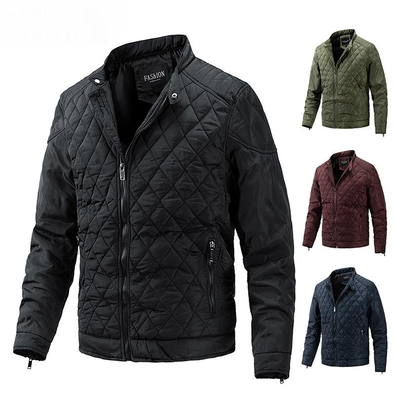Uomo Inverno Caldo Motore Giacca a Vento Griglia Giacca Cappotto Uomo Autunno Casual Outwear Slim Spessi Giacche Uomo Parka Cappotto