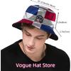 Cute Dominican Flag Print Bucket Hat Summer Travel Fisherman Cap Packable Outdoor Dominican Cap For Women Men Teens